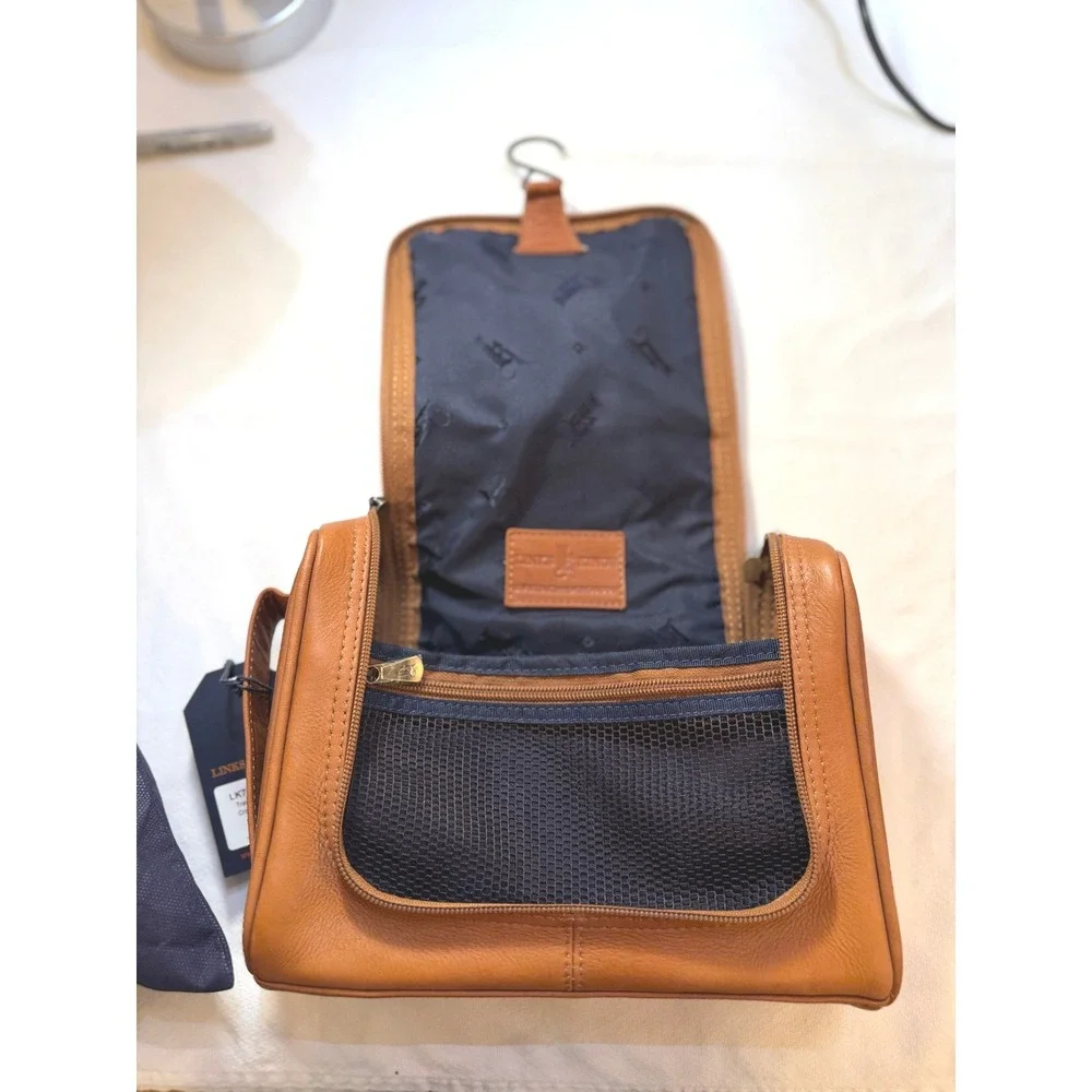 Links Kings Premium Leather Travel Caddy | Toiletry Bag with Dust Bag  NWT